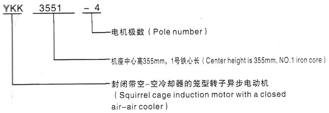 YKK系列(H355-1000)高压YJTG-315L1-2A/160KW三相异步电机西安泰富西玛电机型号说明